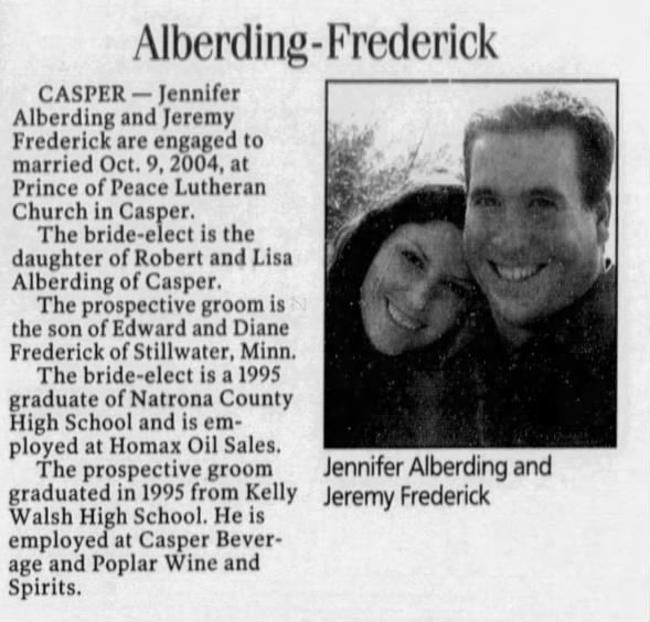 Alberding - Frederick Engagement Announcement